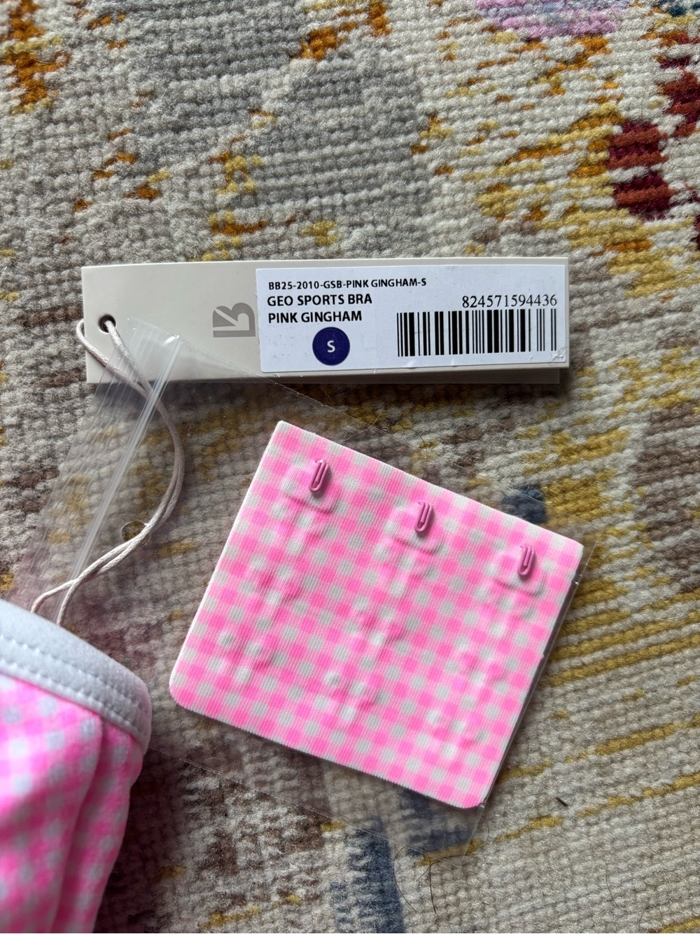 Buff bunny Geo Sports Bra Pink Gingham - Picture 8 of 9
